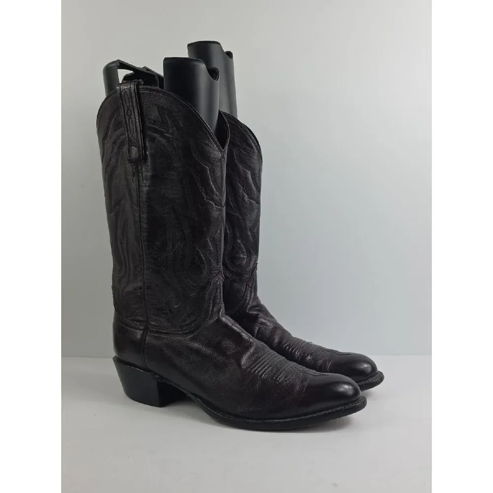 Lucchese 2000 Original Burgundy Leather Cowboy Men's Boots Size 11